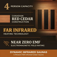 Dynamic Infrared Saunas 4 - Person Indoor Bluetooth Compatible FAR Infrared Sauna in Cedar — Results & Stats