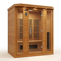 Dynamic Infrared Saunas 4 - Person Indoor Bluetooth Compatible FAR Infrared Sauna in Cedar — Studio Shot