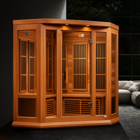 Infrared Sauna Built for Home Wellness, 3-Person Cedar Construction, Carbon Heating Panels, 110V