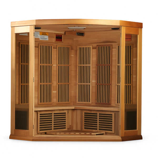Infrared Sauna Built for Home Wellness, 3-Person Cedar Construction, Carbon Heating Panels, 110V