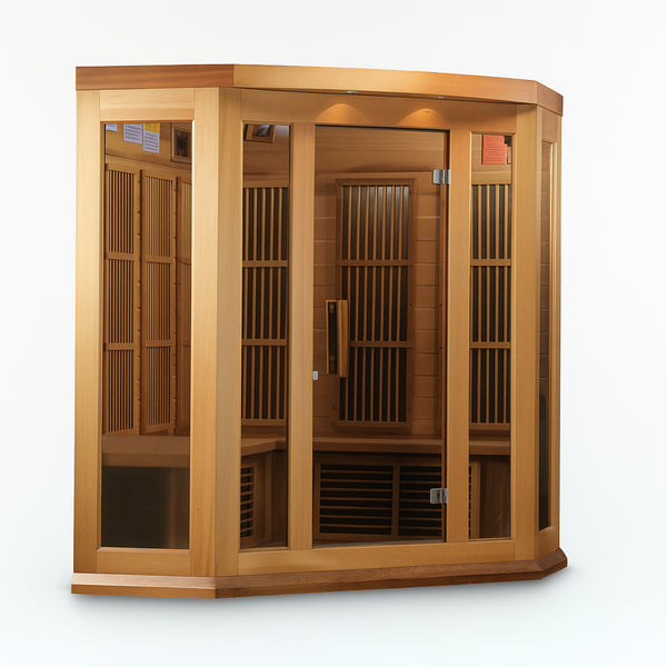 Infrared Sauna Built for Home Wellness, 3-Person Cedar Construction, Carbon Heating Panels, 110V