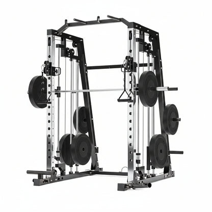 Smith Machine Home Gym – 2200LBS Multi-Function Squat Rack with Smith Bar